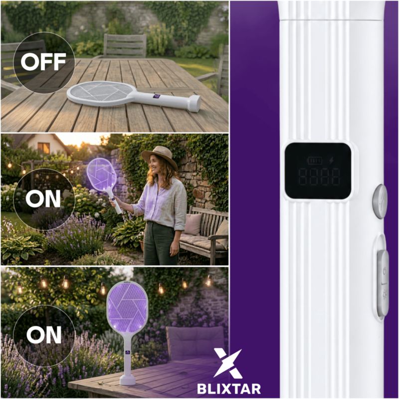 Elektryczna łapka na komary 2W1 Blixtar B-EZO-SWATTER-PRO Lampa LED Owadobójcza
