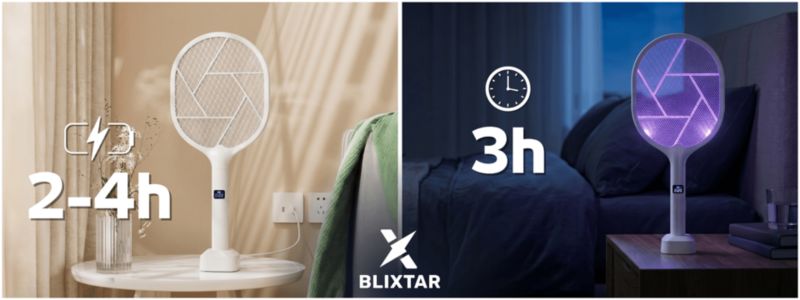Elektryczna łapka na komary 2W1 Blixtar B-EZO-SWATTER-PRO Lampa LED Owadobójcza