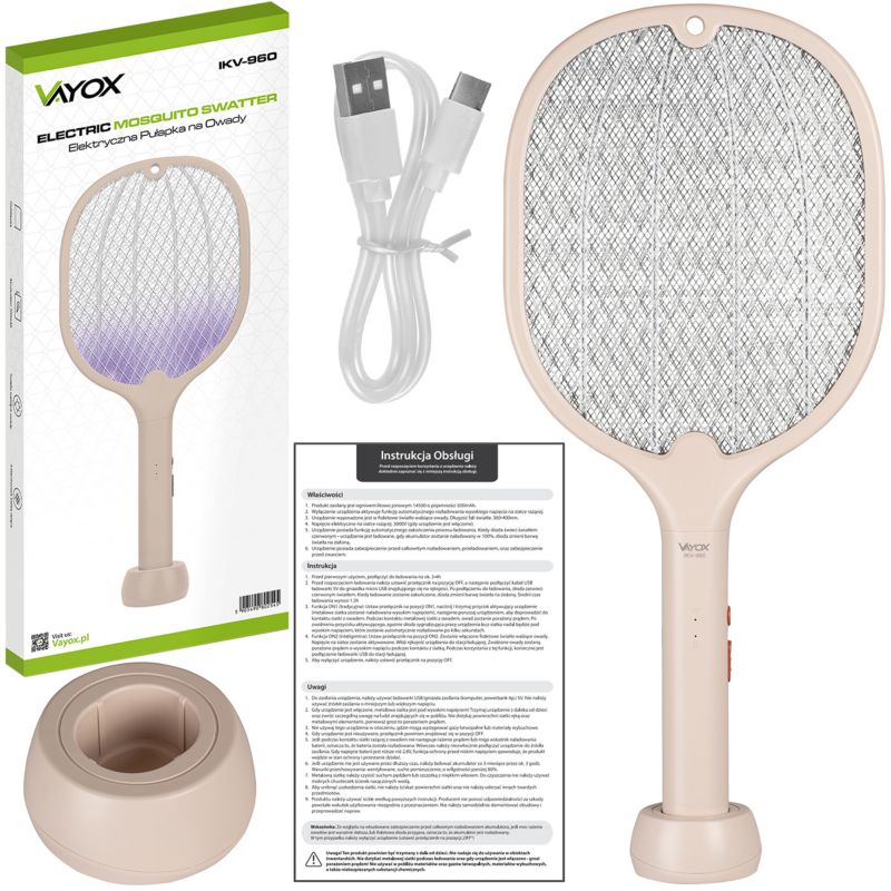 Elektryczna łapka owadobójcza Vayox IKV-960 na muchy komary USB 1 szt.