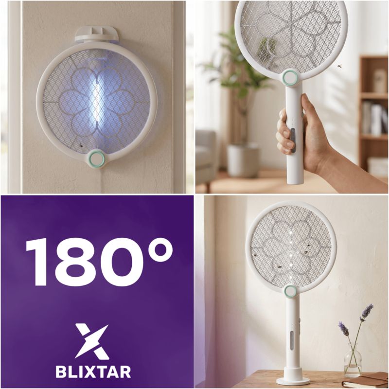 Elektryczna składana łapka na komary 2W1 Blixtar B-EZO-SWATTER-FLIP Lampa LED Owadobójcza