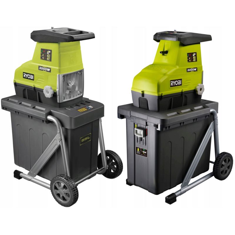 Elektryczny Cichy Rozdrabniacz do Gałęzi RYOBI 3000W 55L 1szt.
