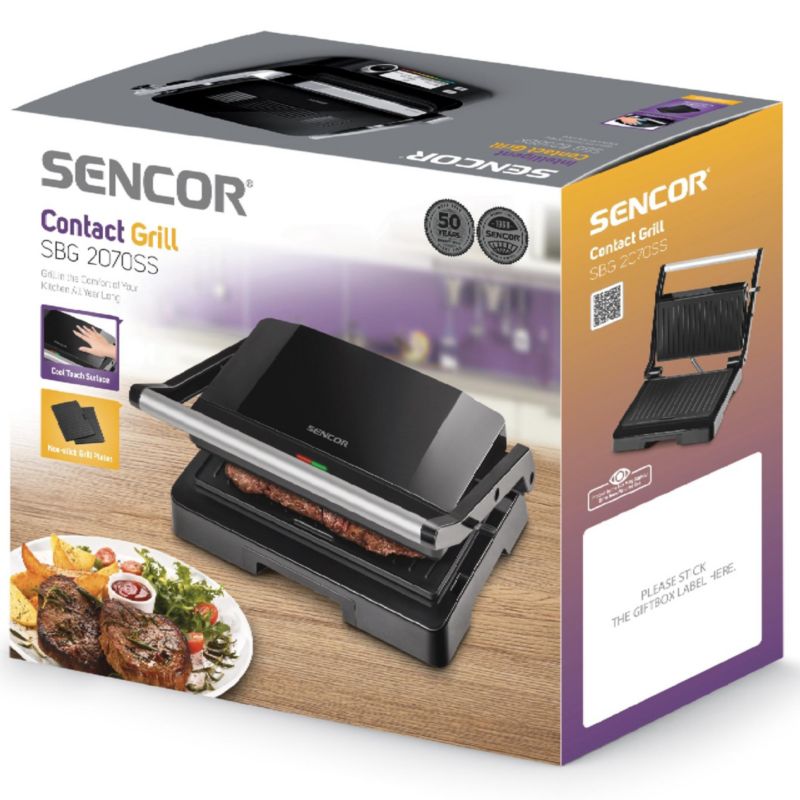 Elektryczny Grill Sencor SBG 2070SS Przenośny 1000W 1szt