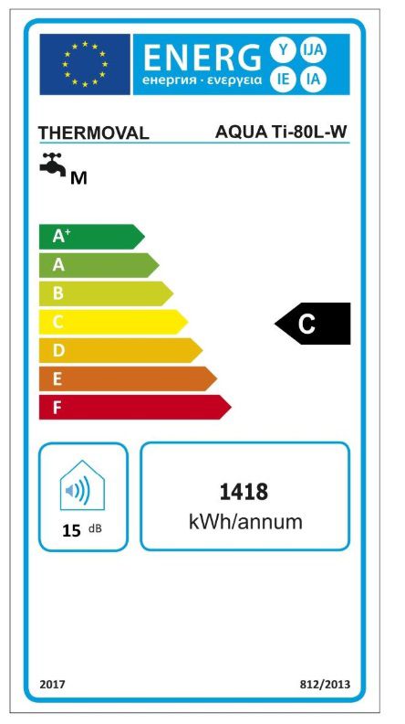 Elektryczny ogrzewacz wody Thermoval 100 L Aqua Ti-100 L-W pojemnościowy 1 szt.