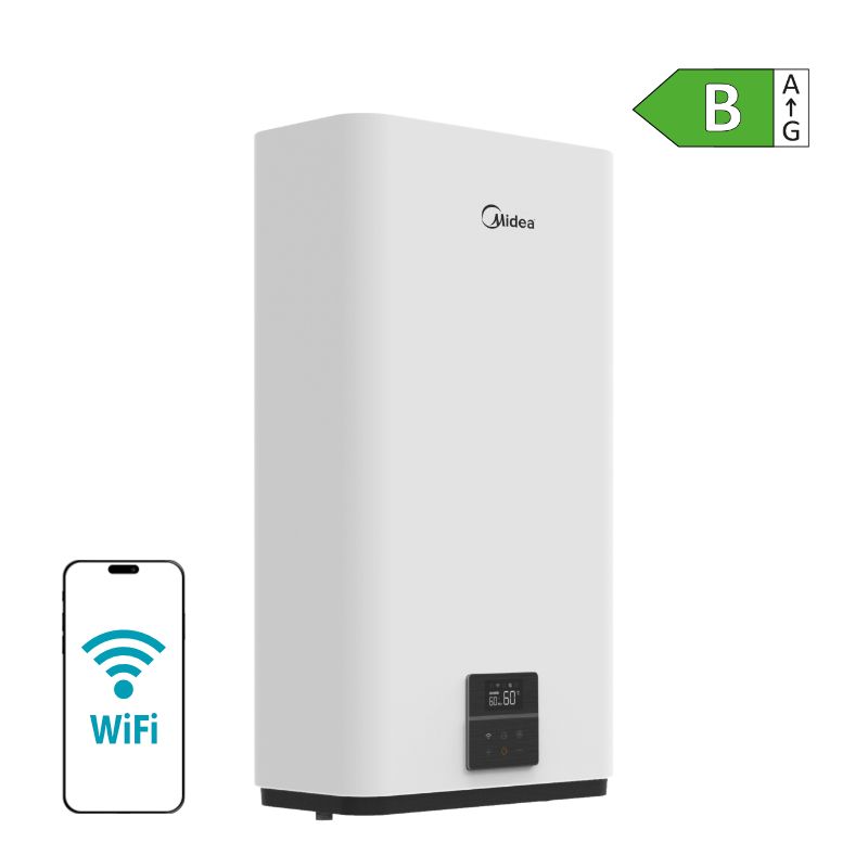 Elektryczny podgrzewacz wody akumulacyjny, Midea, WiFi, 80 l, biały, 1szt