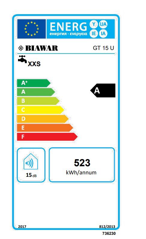 Elektryczny podgrzewacz wody Biawar MINI GT 15 U podumywalkowy pojemnościowy ciśnieniowy 1 szt.
