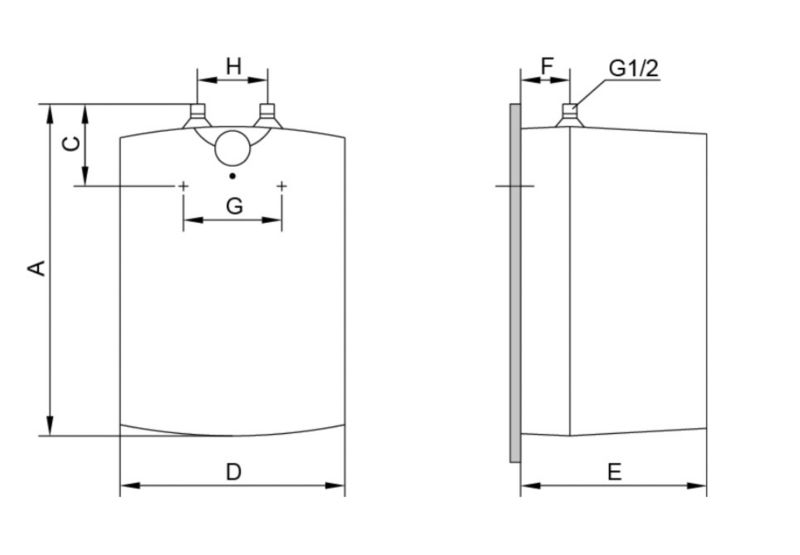 Elektryczny podgrzewacz wody Biawar MINI10l GT 10 U podumywalkowy pojemnościowy ciśnieniowy 1 szt.