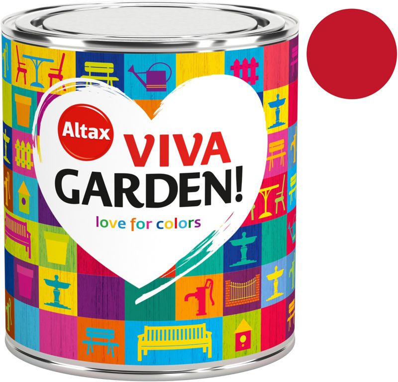 Emalia akrylowa Altax Viva Garden czerwone piwonie 0,75 l