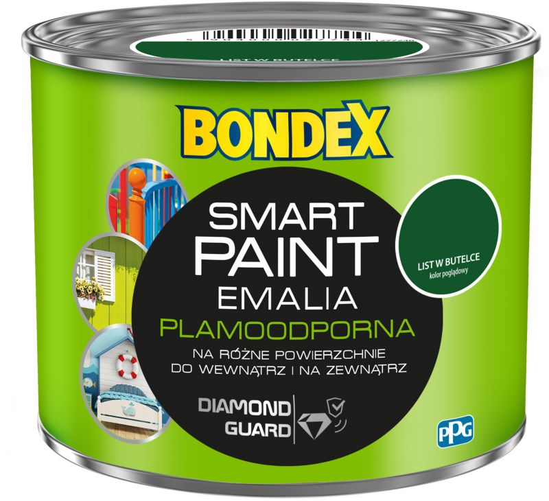 Emalia akrylowa Bondex Smart Paint list w butelce 0,5 l