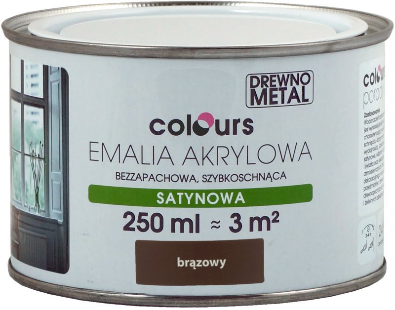 Emalia akrylowa Colours brązowa 0,25 l