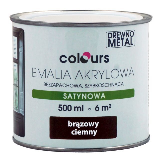 Emalia akrylowa Colours brązowa ciemna 0,5 l