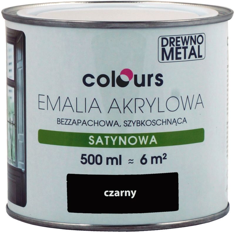 Emalia akrylowa Colours czarna 0,5 l