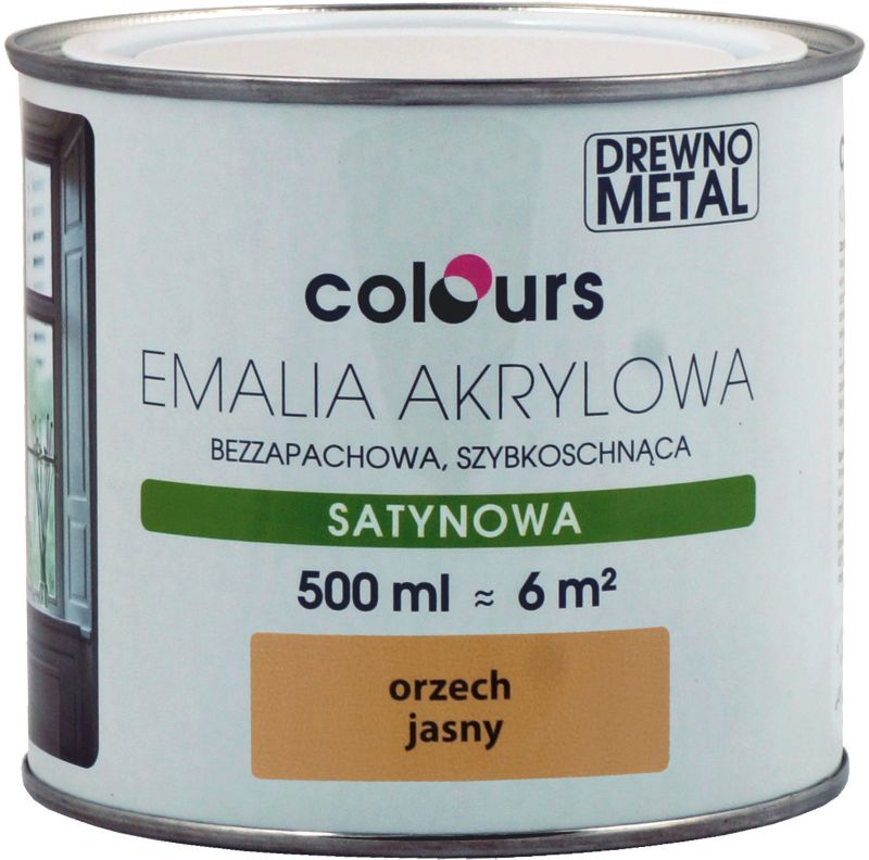 Emalia akrylowa Colours orzechowa jasna 0,5 l