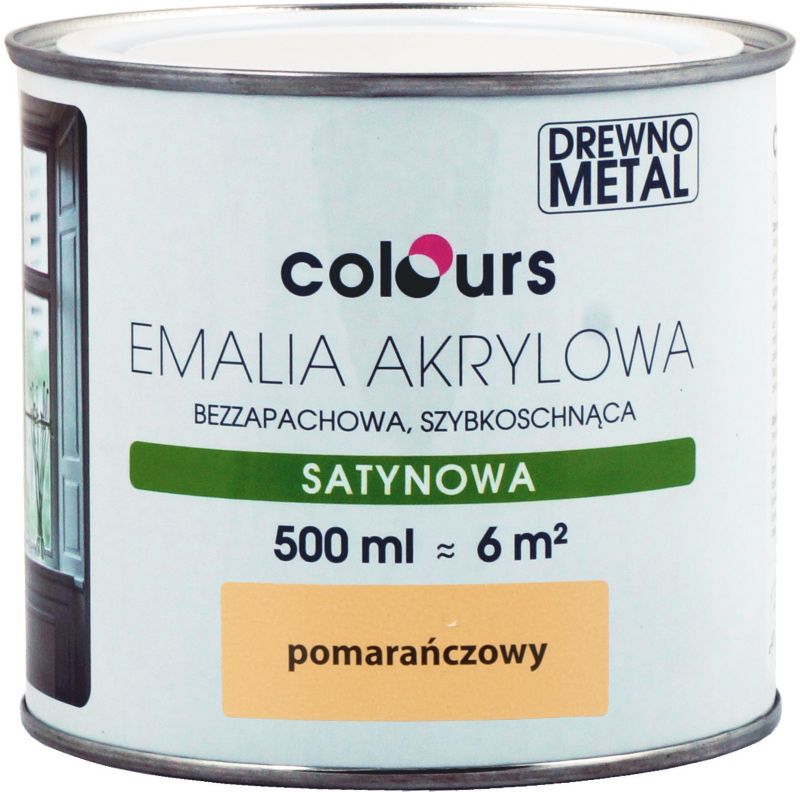Emalia akrylowa Colours pomarańczowa 0,5 l