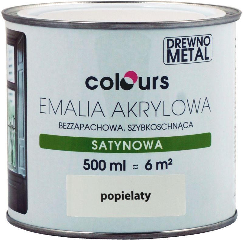 Emalia akrylowa Colours popielata 0,5 l