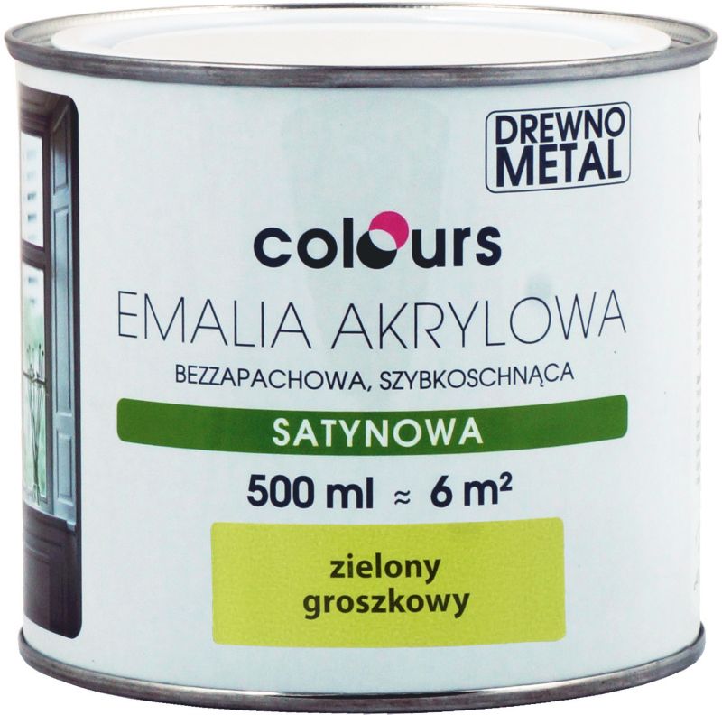 Emalia akrylowa Colours zielony groszek 0,5 l