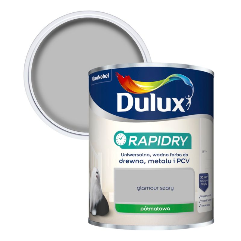 Emalia akrylowa Dulux Rapidry glamour szary mat 0,75 l