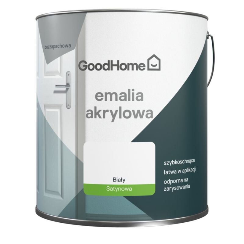 Emalia akrylowa plamoodporna GoodHome biała 2,5 l