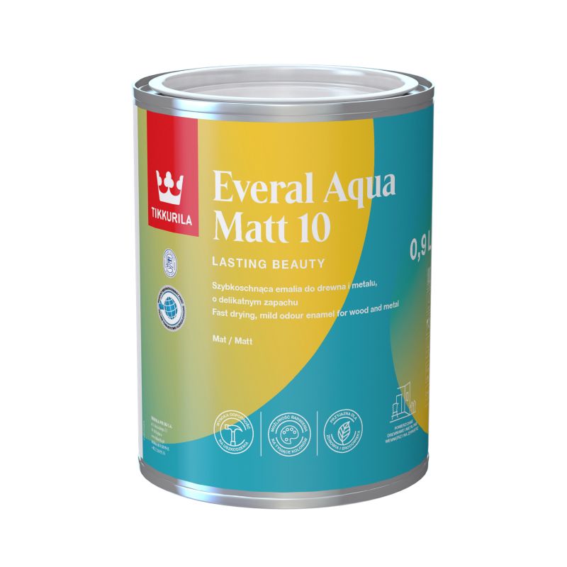 Emalia akrylowa Tikkurila Everal Aqua baza A mat [10] 0,9 l