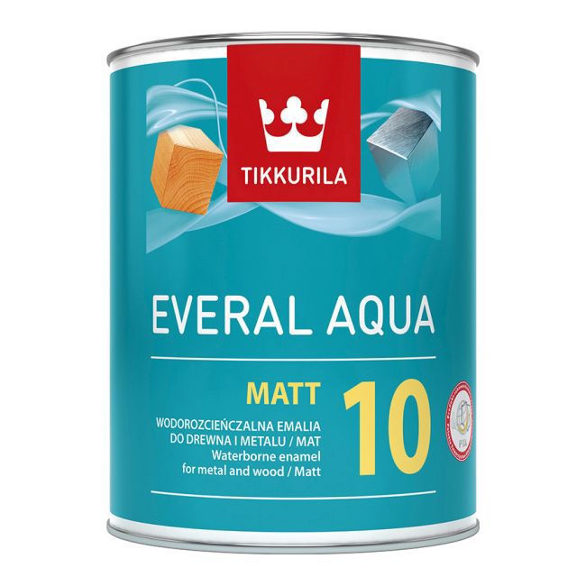 Emalia akrylowa Tikkurila Everal Aqua baza C mat [10] 0,9 l