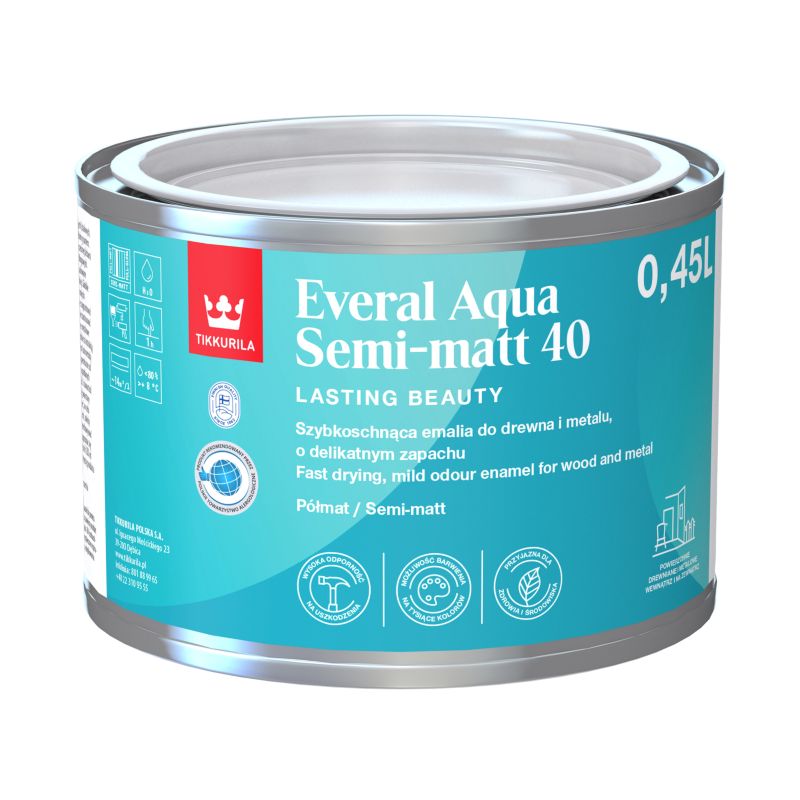 Emalia akrylowa Tikkurila Everal Aqua baza C półmat [40] 0,45 l