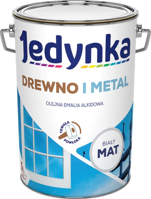 Emalia alkidowa Jedynka Drewno i Metal biały mat 5 l