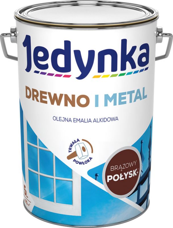 Emalia alkidowa Jedynka Drewno i Metal brązowy połysk 5 l