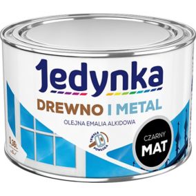 Emalia alkidowa Jedynka Drewno i Metal czarny mat 0,36 l