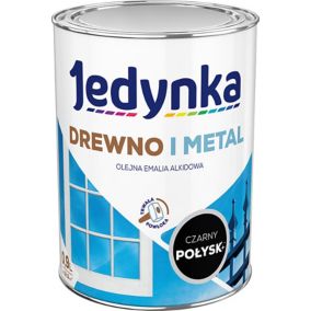 Emalia alkidowa Jedynka Drewno i Metal czarny połysk 0,9 l