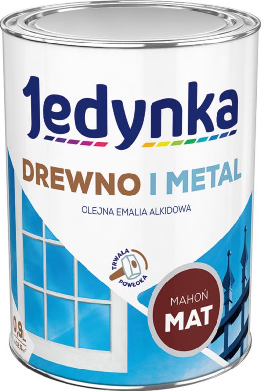 Emalia alkidowa Jedynka Drewno i Metal mahoń mat 0,9 l