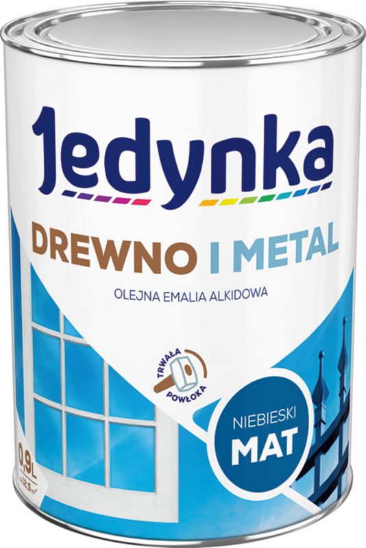 Emalia alkidowa Jedynka Drewno i Metal niebieski mat 0,9 l