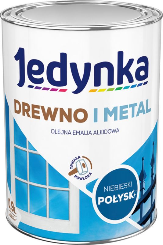 Emalia alkidowa Jedynka Drewno i Metal niebieski połysk 0,9 l