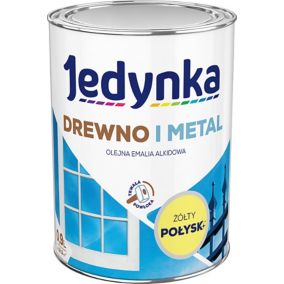 Emalia alkidowa Jedynka Drewno i Metal żółty połysk 0,9 l