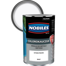 Emalia chlorokauczukowa Nobiles do metalu i betonu biała 0,9 l
