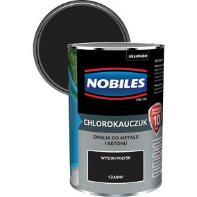 Emalia chlorokauczukowa Nobiles do metalu i betonu czarna 0,9 l