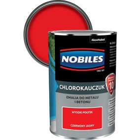 Emalia chlorokauczukowa Nobiles do metalu i betonu jasny czerwony 0,9 l
