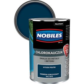 Emalia chlorokauczukowa Nobiles do metalu i betonu niebieski gorczycowy 0,9 l