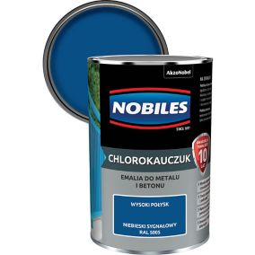 Emalia chlorokauczukowa Nobiles do metalu i betonu niebieski sygnałowy 0,9 l