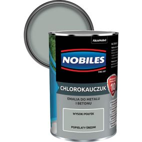 Emalia chlorokauczukowa Nobiles do metalu i betonu popielaty średni 0,9 l