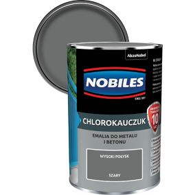 Emalia chlorokauczukowa Nobiles do metalu i betonu szara 0,9 l