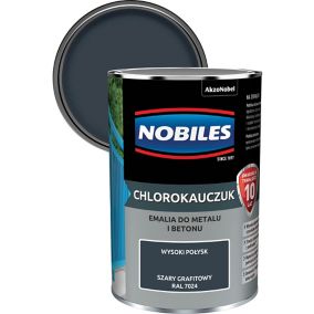 Emalia chlorokauczukowa Nobiles do metalu i betonu szara grafitowa 0,9 l