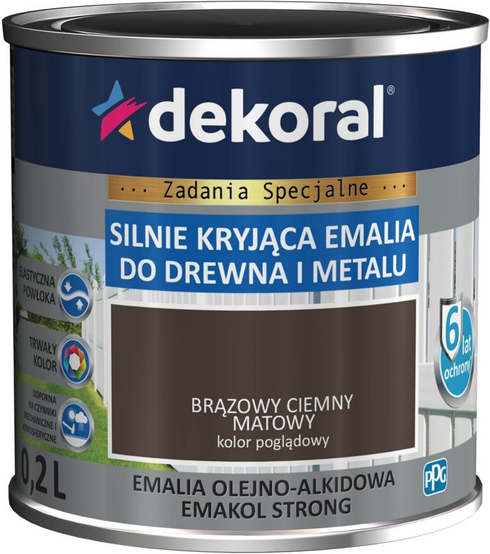 Emalia Dekoral Emakol Strong ciemnobrązowa mat 0,2 l