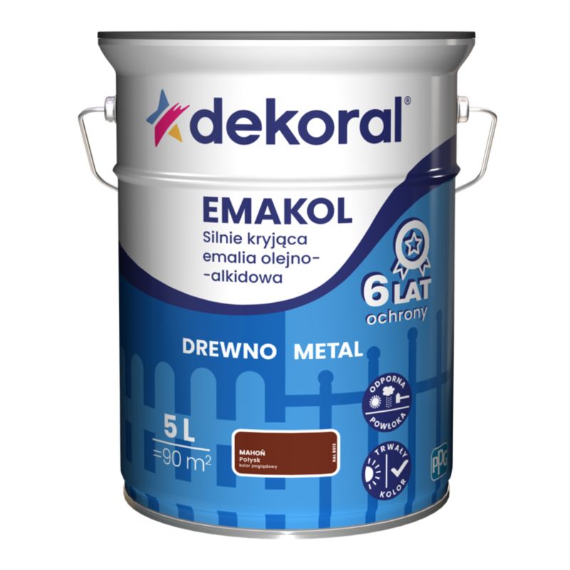 Emalia Dekoral Emakol Strong mahoń 5 l