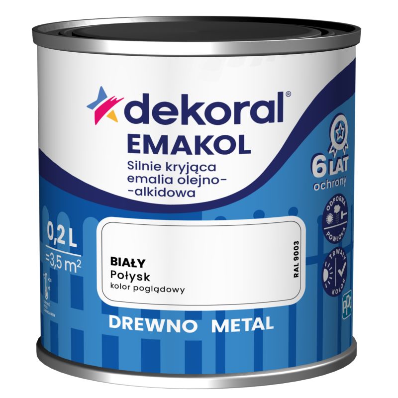 Emalia Dekoral Emakol Strong śnieżnobiały 0,2 l