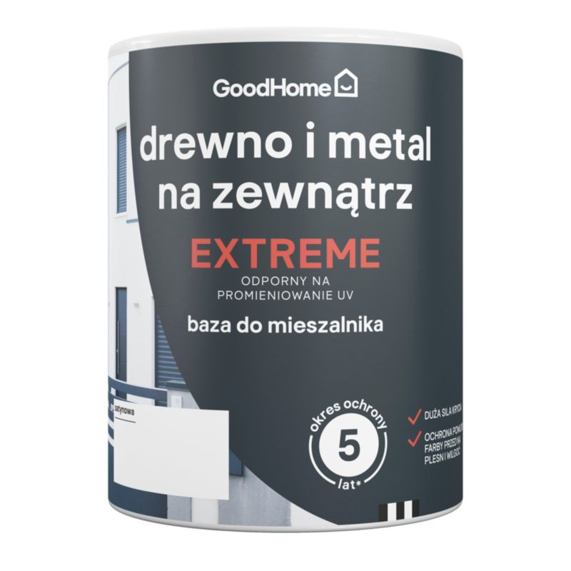 Emalia do drewna i metalu GoodHome zewnętrzna satynowa 1 l baza C