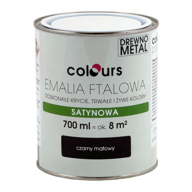 Emalia ftalowa Colours czarna matowa 0,7 l