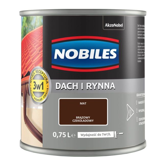 Emalia Nobiles Dach i Rynna brąz czekoladowy 0,75 l
