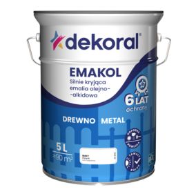 Emalia olejno-alkidowa Dekoral Emakol do drewna i metalu biały 5 l