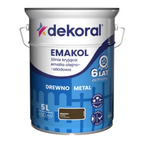 Emalia olejno-alkidowa Dekoral Emakol do drewna i metalu brązowa 5 l