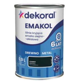 Emalia olejno-alkidowa Dekoral Emakol do drewna i metalu czarna mat 0,9 l