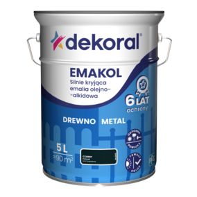 Emalia olejno-alkidowa Dekoral Emakol do drewna i metalu czarny 5 l